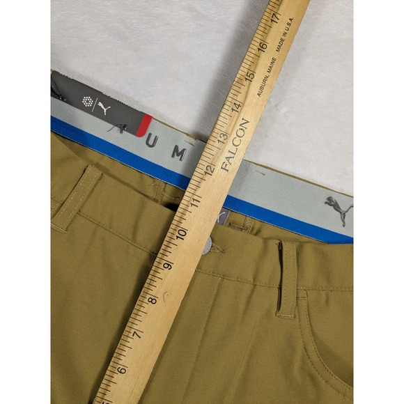 Puma Golf Mens Performance Fit Stretch Flat Front Casual Chino Pants 33x32 Khaki - Picture 10 of 12